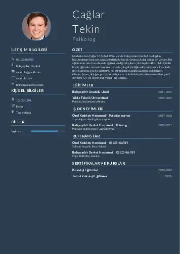 Psikolog CV Örnekleri cv indir